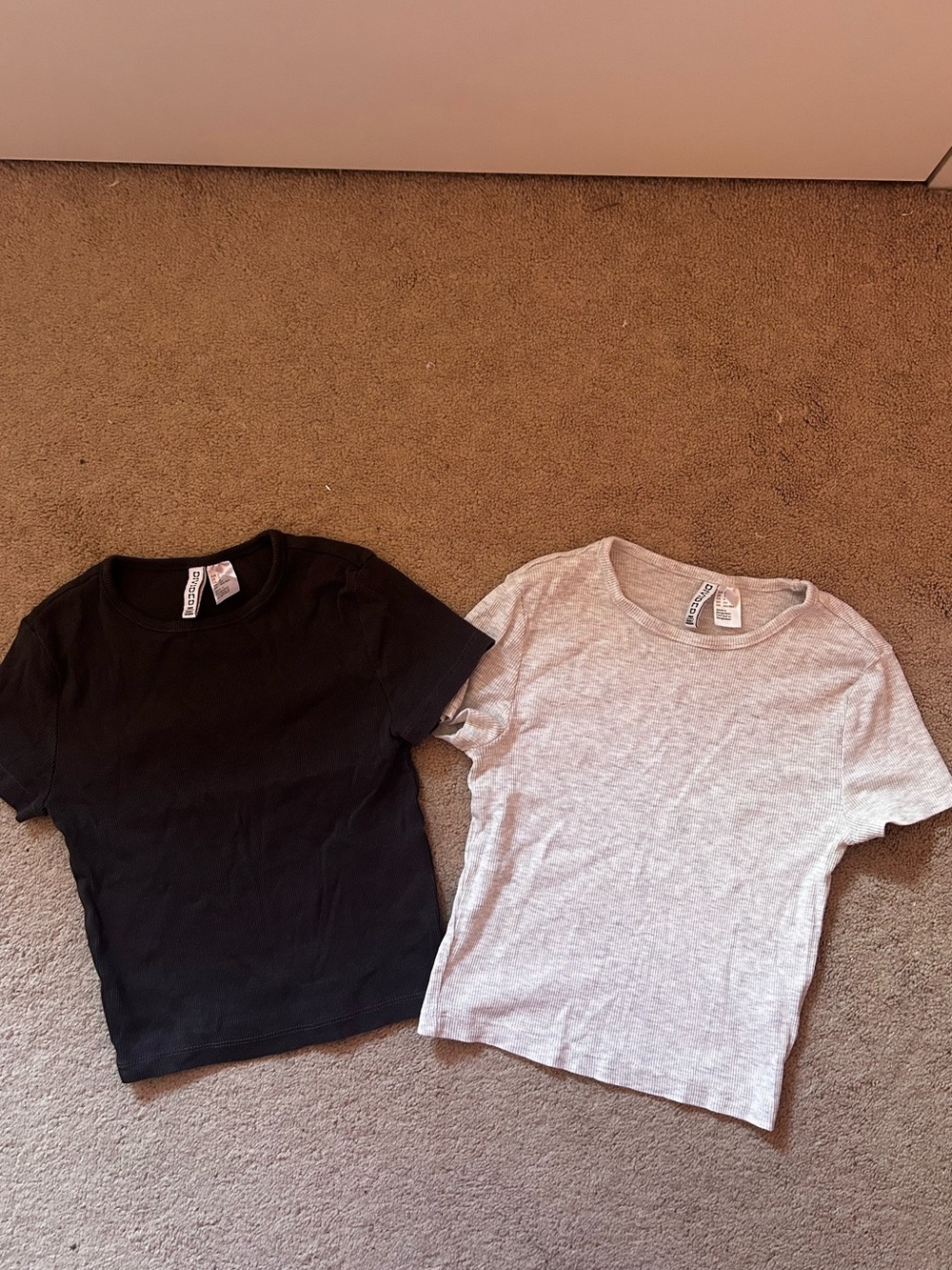 H&M Crop Top Bundle - Dark Grey and Light Heather Grey